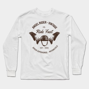 Angel Rider - Vintage Ride Fast Motorcycle Long Sleeve T-Shirt